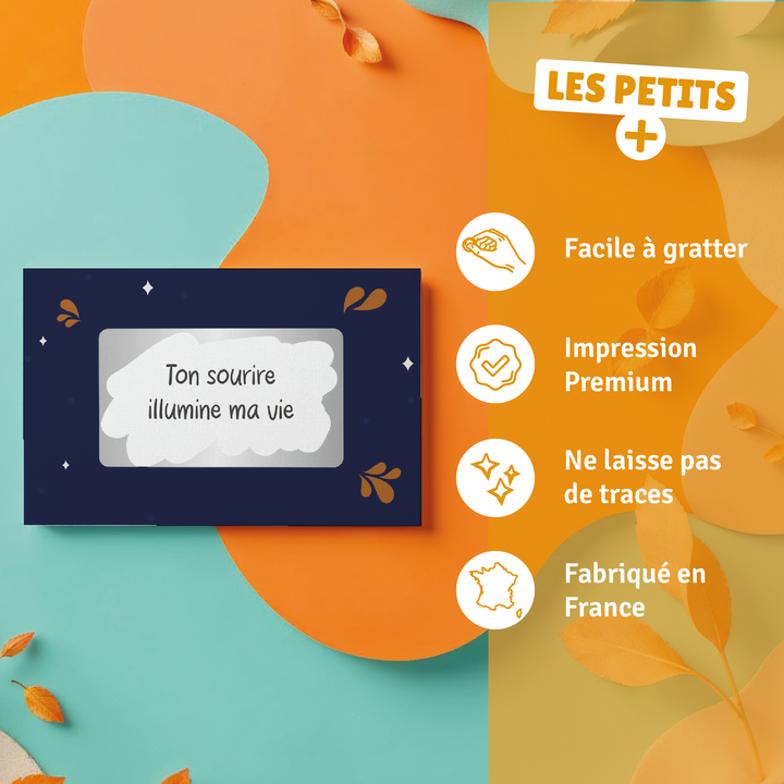 Messages à gratter personnalisés « Je voulais te dire », kit idéal pour partager des mots tendres et secrets à découvrir.