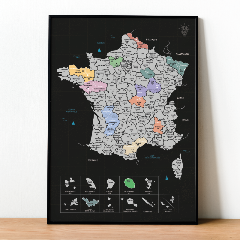 Carte à gratter Grey Map Poster (English Edition) 5