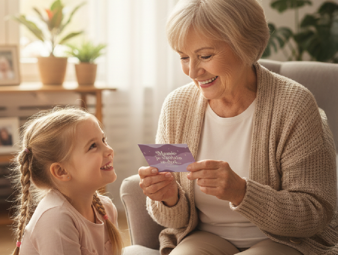 Cadeau fête des grands-mères fait par un enfant : idée DIY facile et touchante