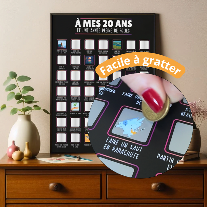 À mes 20 ans - Affiche à gratter