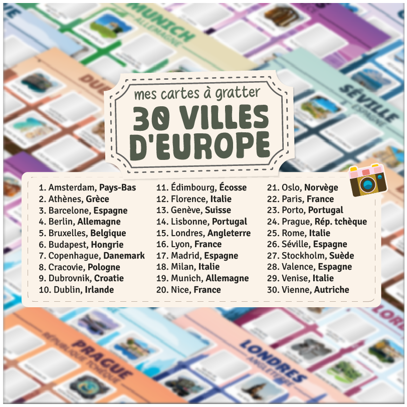 30 villes d'Europe - Mes cartes à gratter