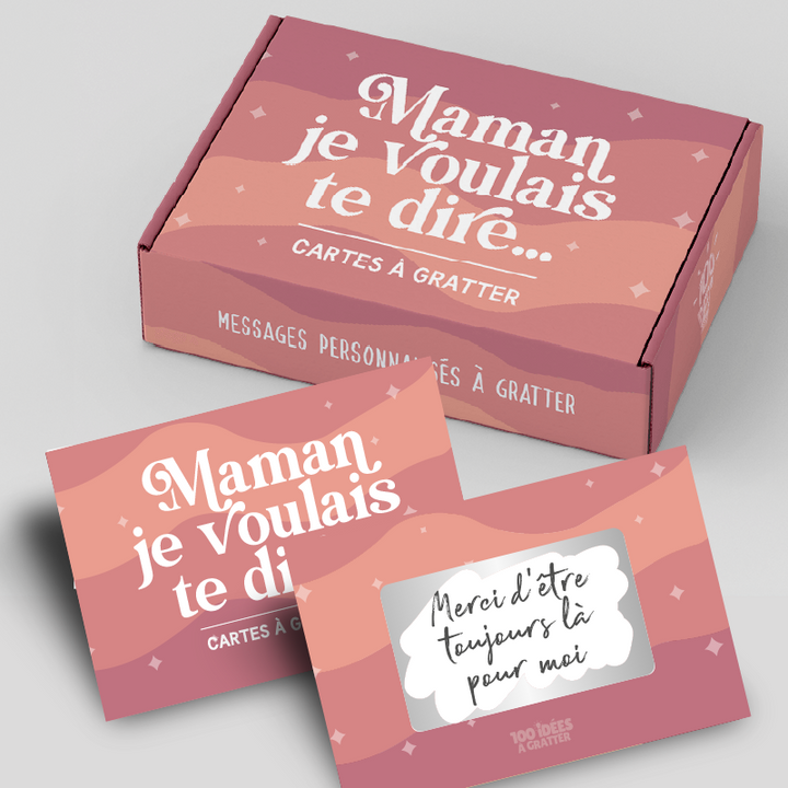 Kit de messages à gratter personnalisable - Maman je voulais te dire