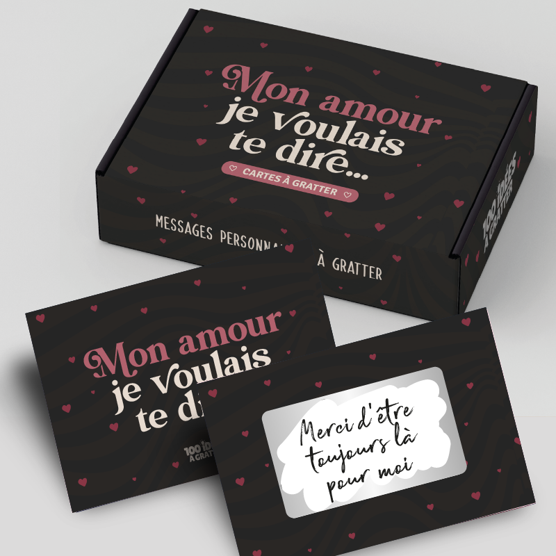 Mon amour je voulais te dire - Kit de messages à gratter personnalisable