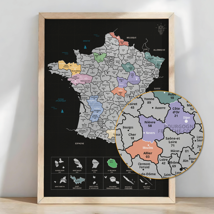 Carte de France - Affiche à gratter