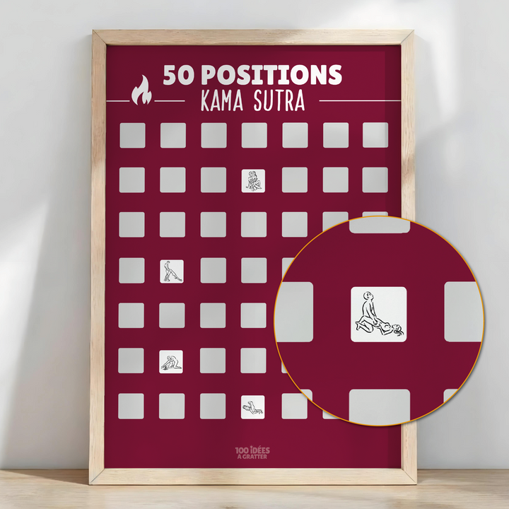 50 positions du Kamasutra - Affiche à gratter