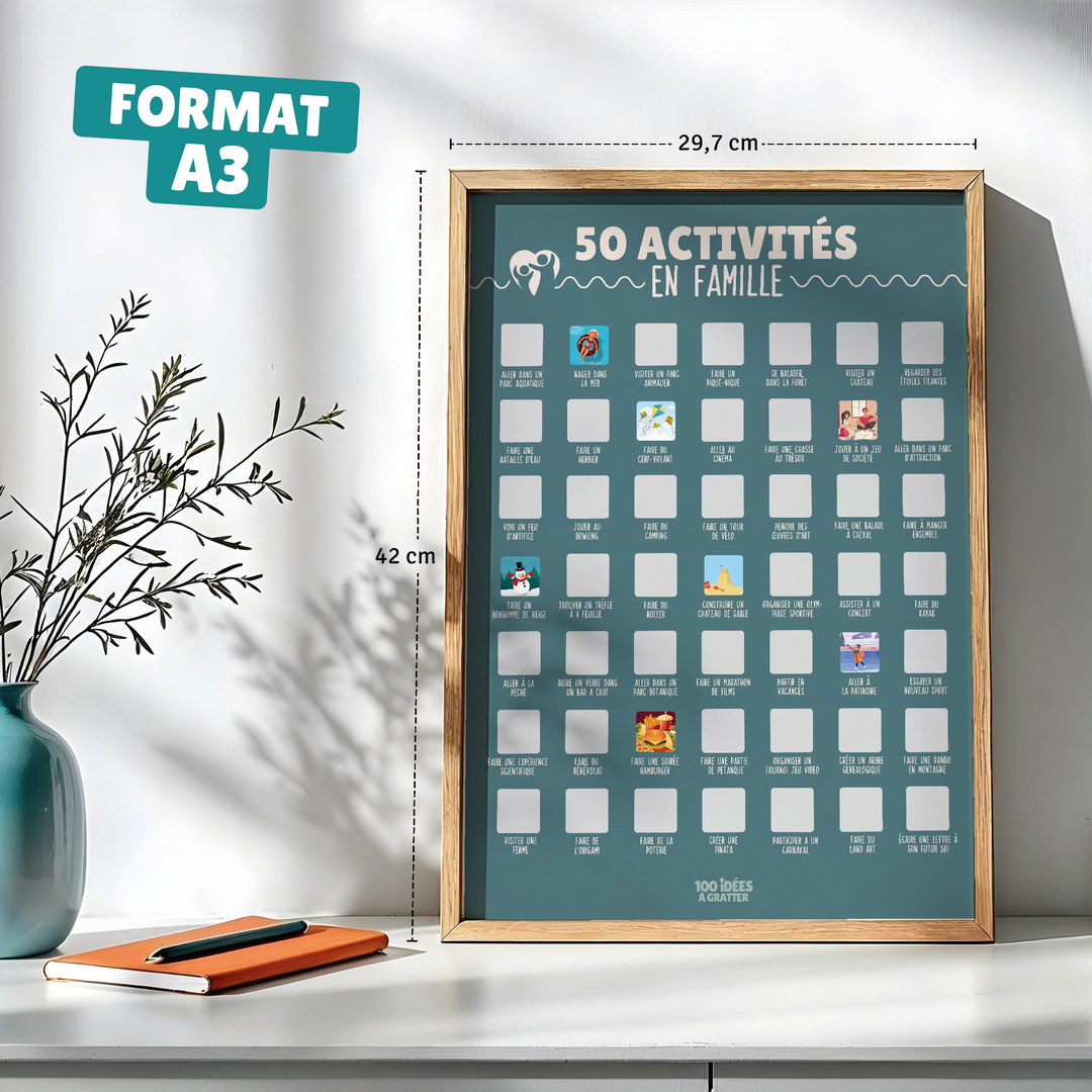 50 activités en famille - Affiche à gratter