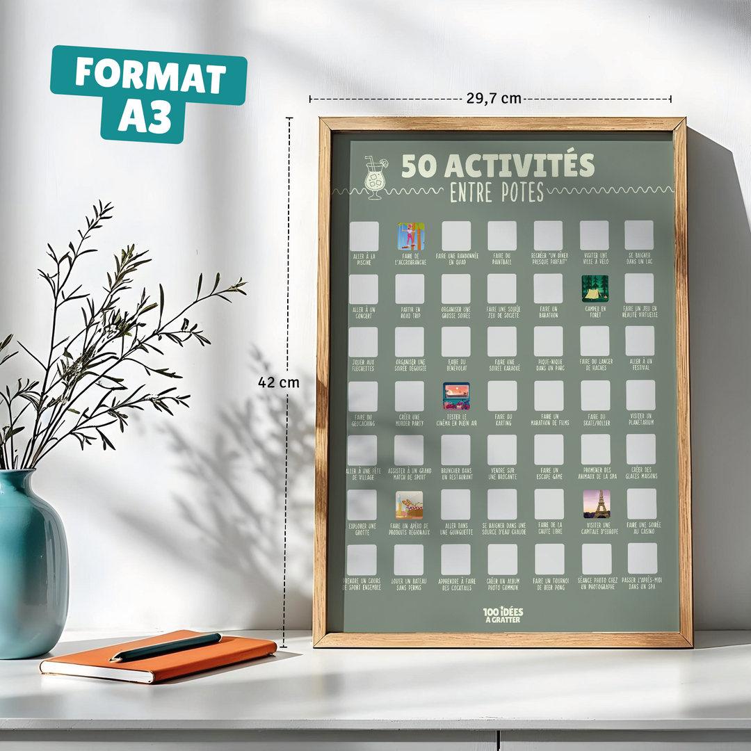 50 activités entre potes - Affiche à gratter