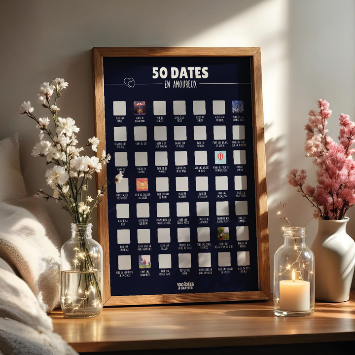 50 dates en amoureux - Affiche à gratter