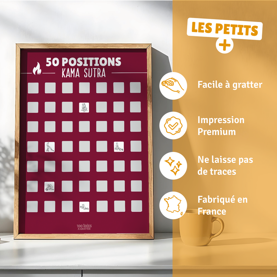 50 positions du Kamasutra - Affiche à gratter