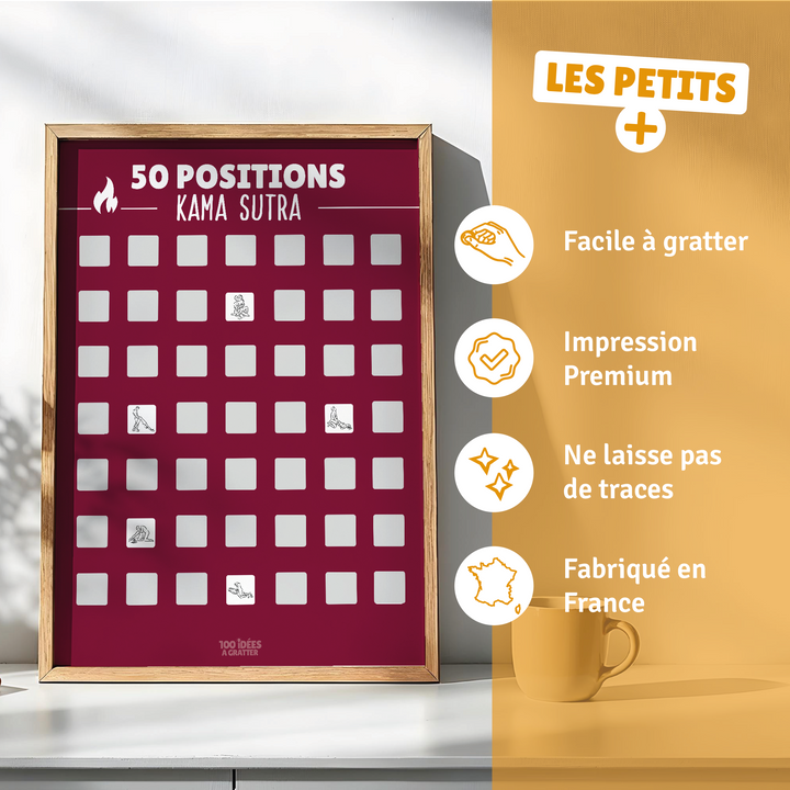 50 positions du Kamasutra - Affiche à gratter