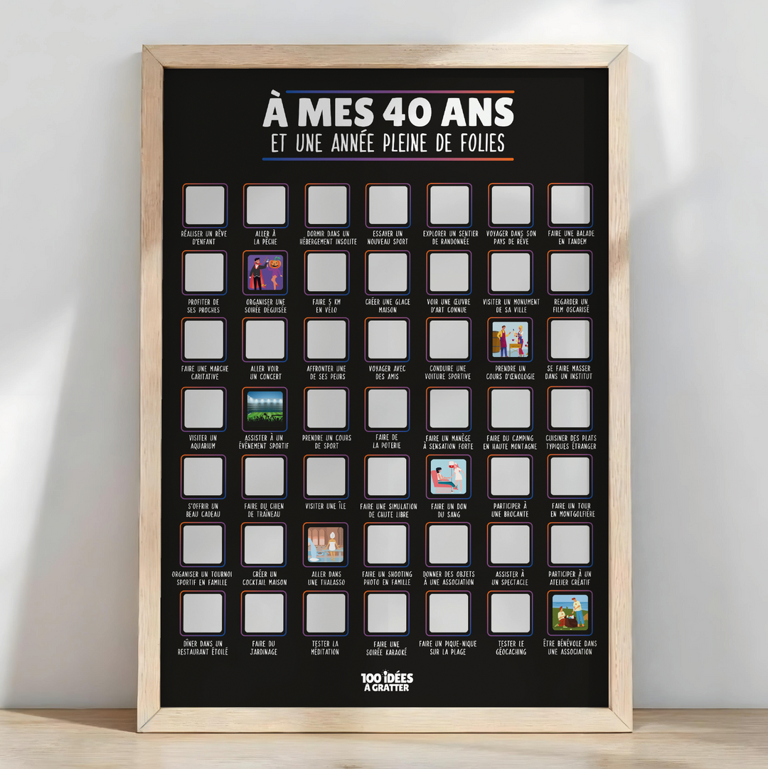 À mes 40 ans - Affiche à gratter