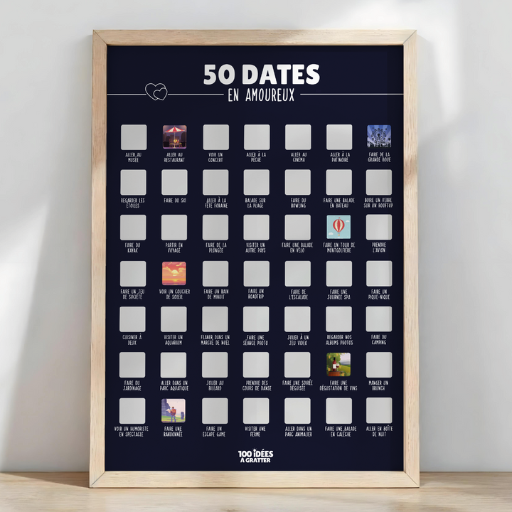 50 dates en amoureux - Affiche à gratter