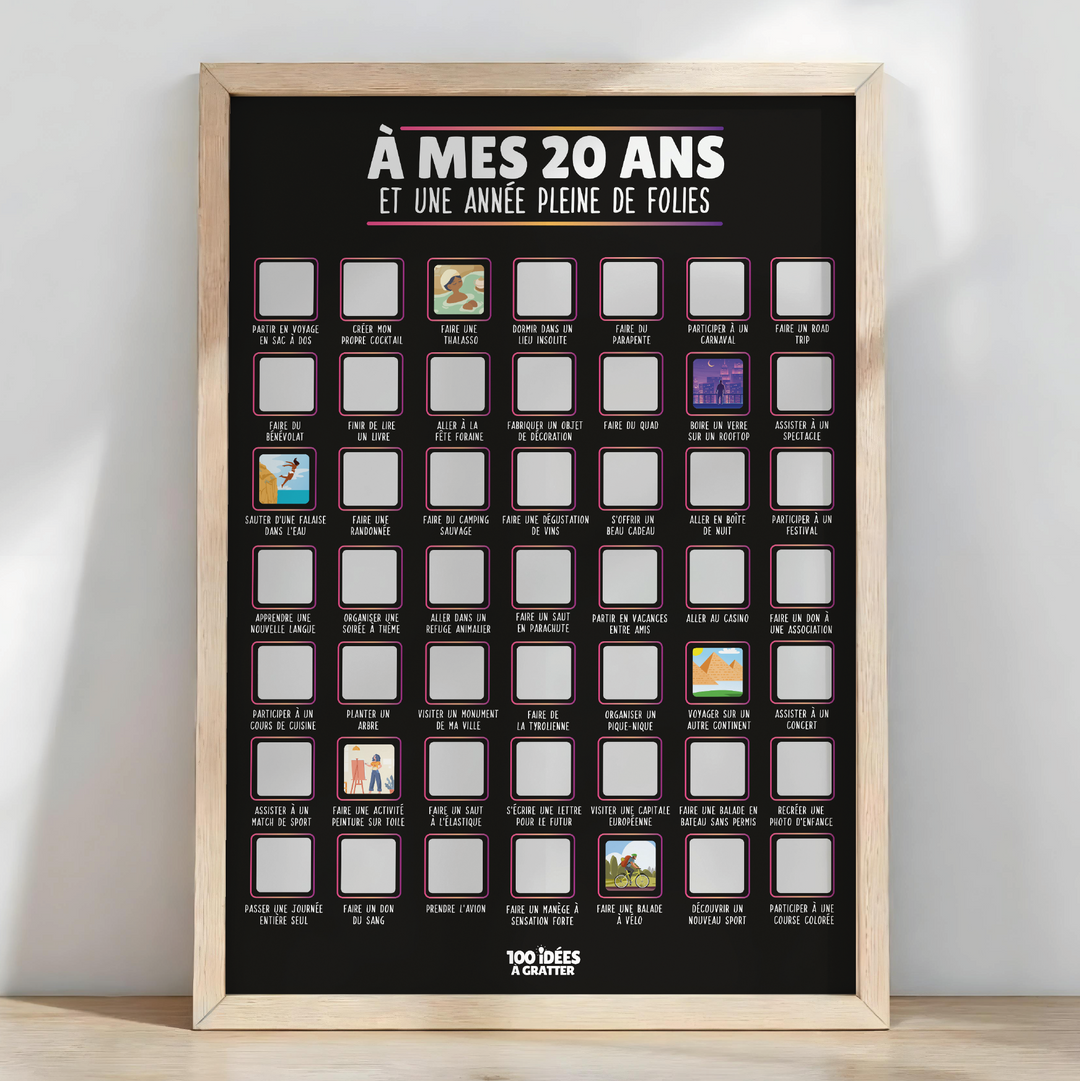 À mes 20 ans - Affiche à gratter