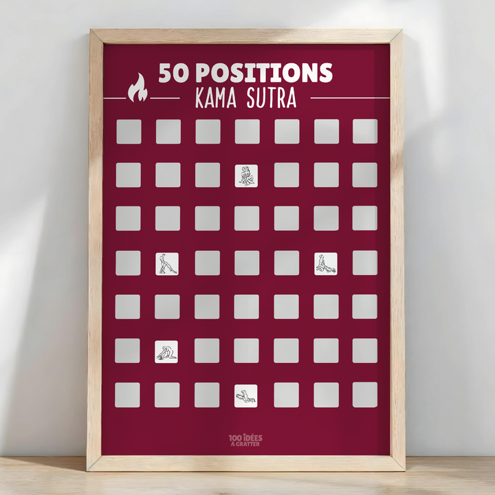 50 positions du Kamasutra - Affiche à gratter