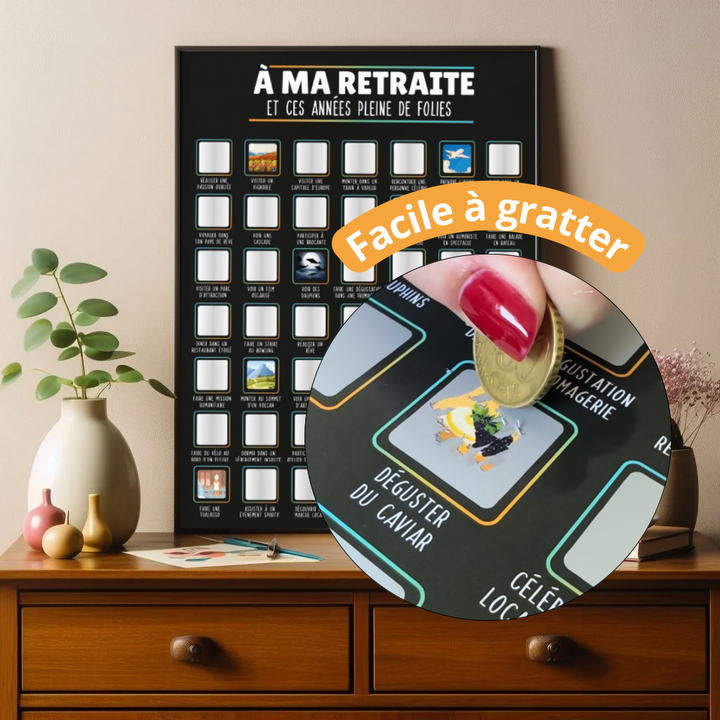 Affiche à gratter  - À ma retraite