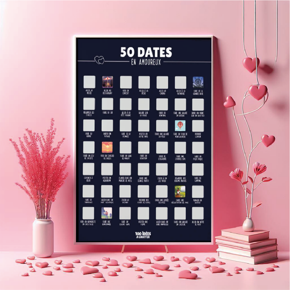Affiche à gratter pour couples, enregistrement de la vie, cadeau d'amour,  100 choses, 100 dates, E27