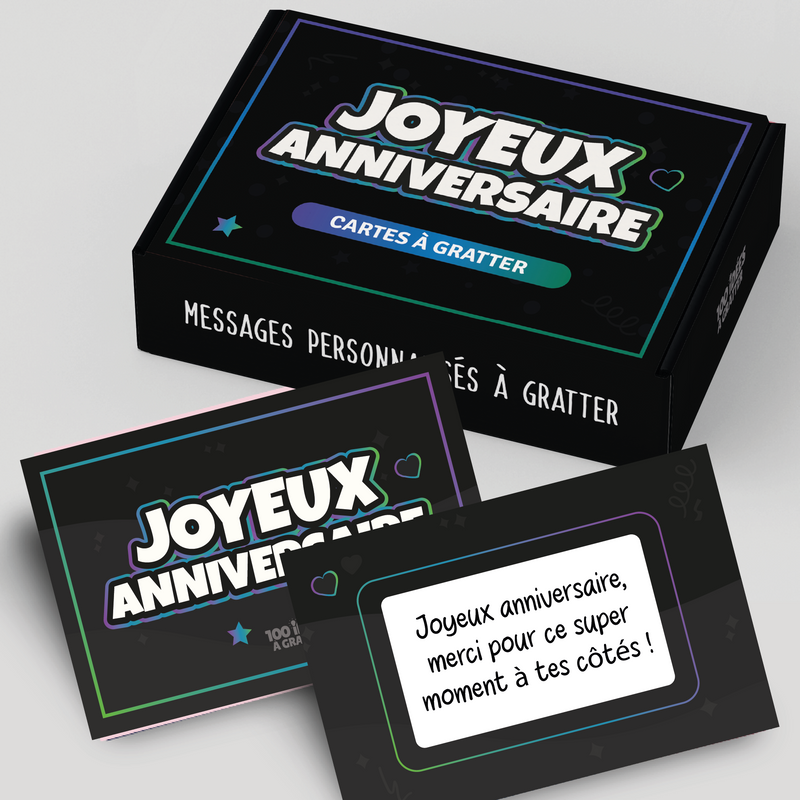 Joyeux anniversaire - Kit de messages à gratter personnalisable