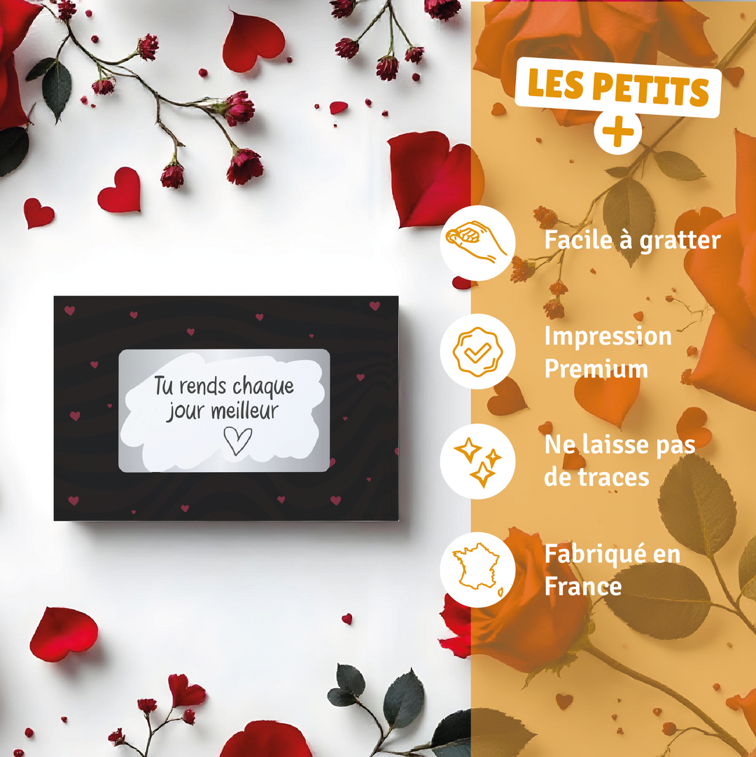Mon amour je voulais te dire - Kit de messages à gratter personnalisable