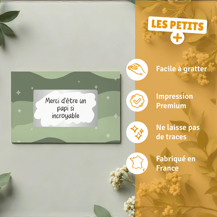 Kit de messages à gratter personnalisable - Papi je voulais te dire