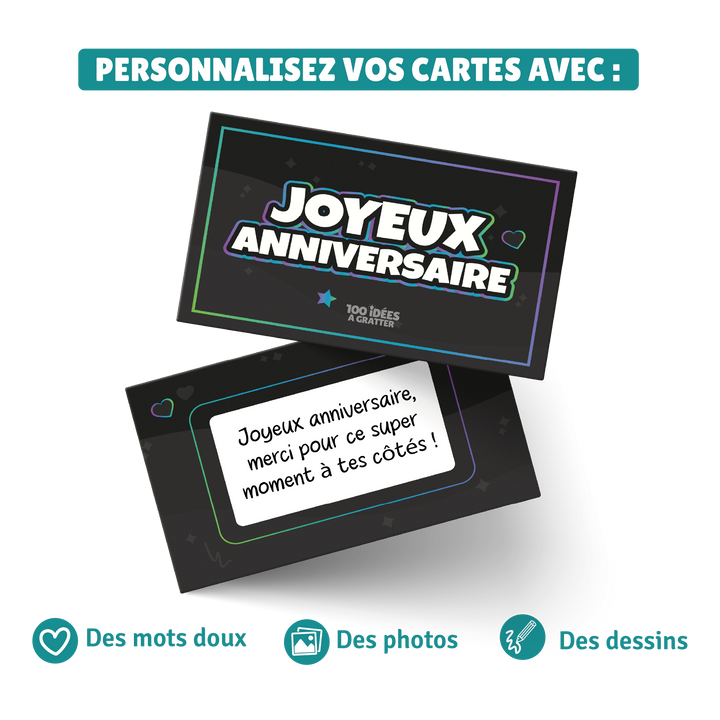 Joyeux anniversaire - Kit de messages à gratter personnalisable