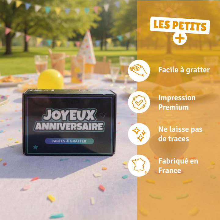 Joyeux anniversaire - Kit de messages à gratter personnalisable