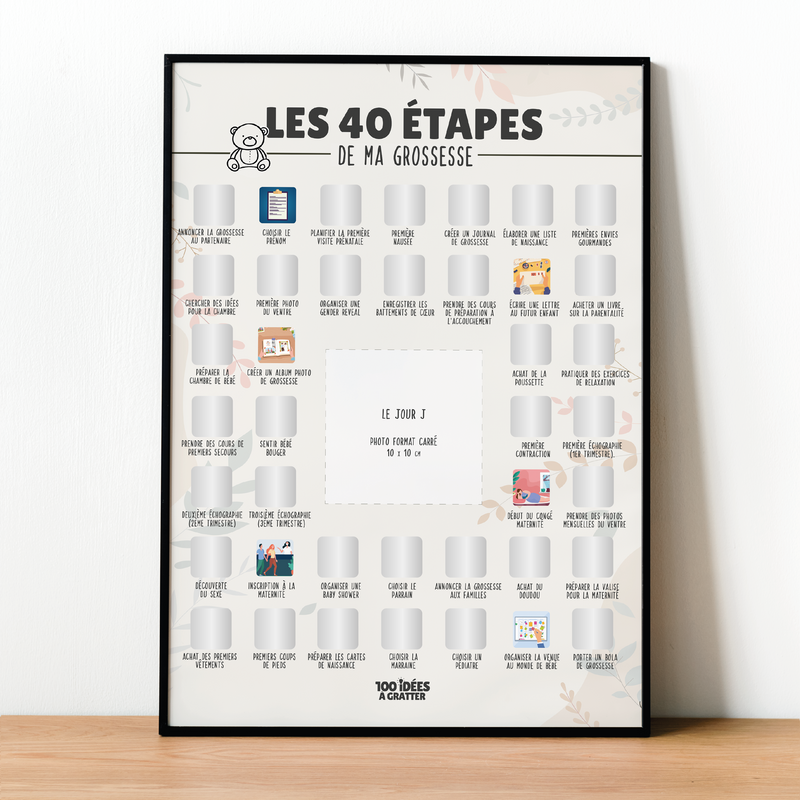 40 étapes de ma grossesse - Affiche à gratter