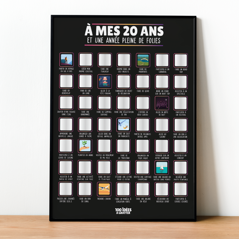 À mes 20 ans - Affiche à gratter