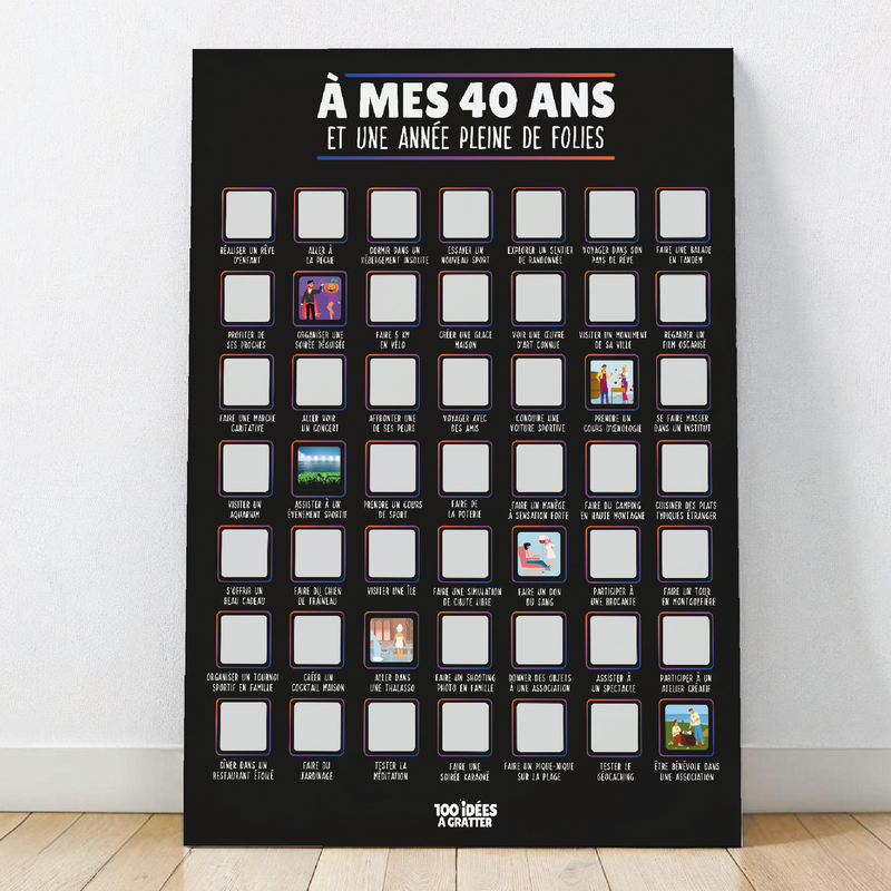 À mes 40 ans - Affiche à gratter