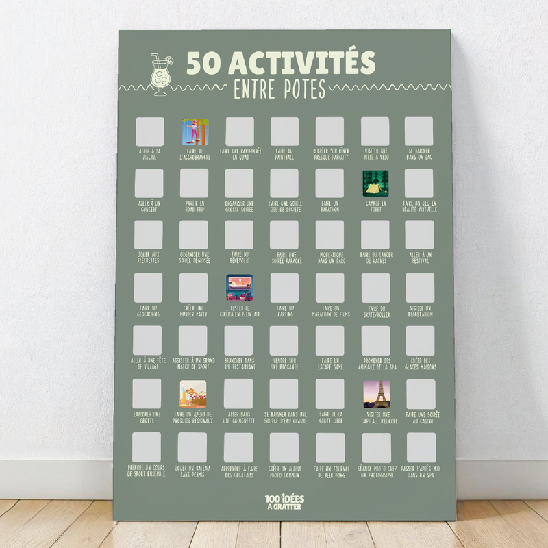 50 activités entre potes - Affiche à gratter