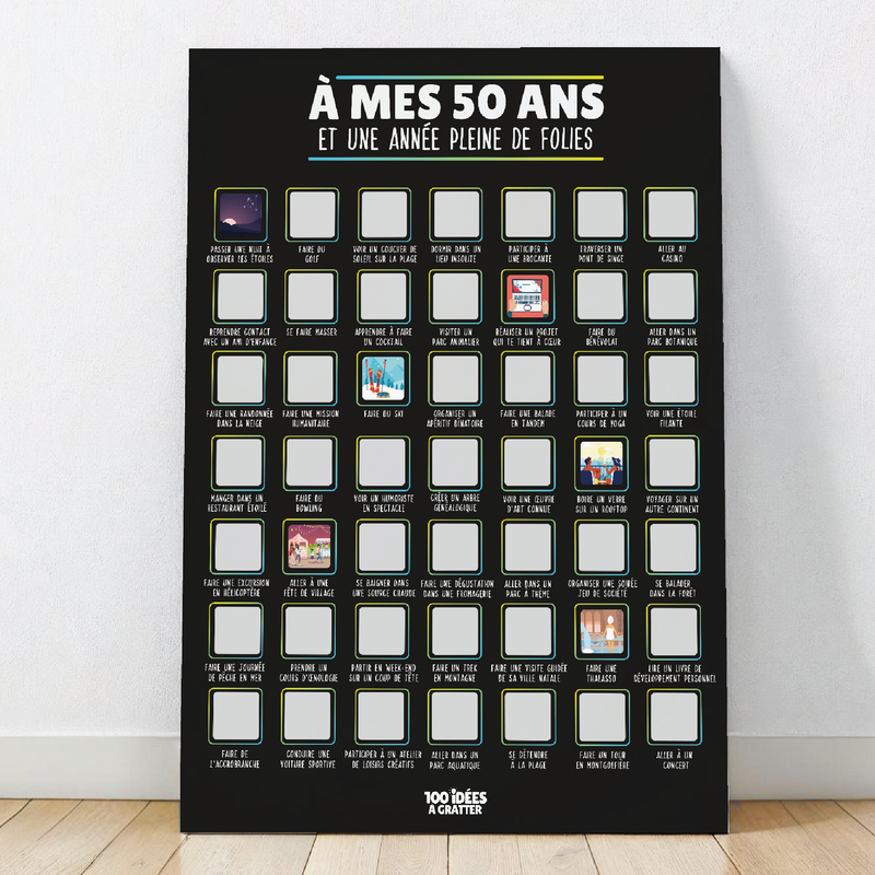 100 Vins à Boire Dans Sa Vie - Poster à Gratter - Cadeau Original Amateur De Vin