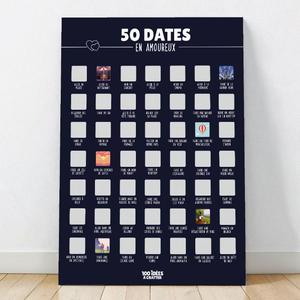50 dates en amoureux - Affiche à gratter