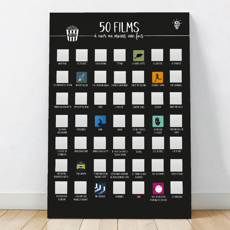 50 films à voir au moins une fois - Affiche à gratter