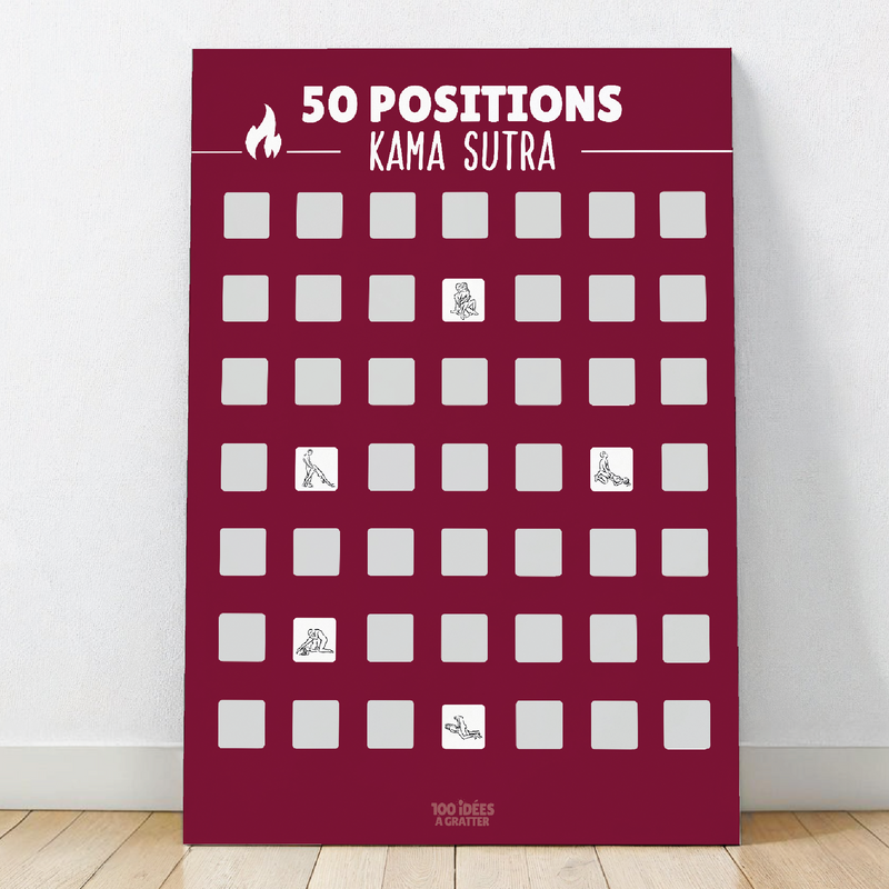 50 positions du Kamasutra - Affiche à gratter