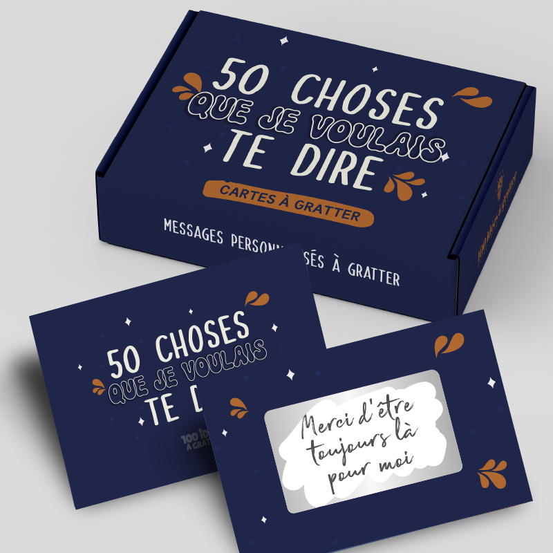 Kit de messages à gratter personnalisés « Je voulais te dire », un cadeau original pour exprimer ses sentiments de façon ludique.

