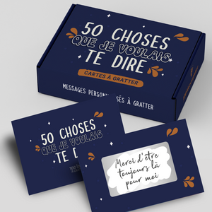 50 choses que je voulais te dire - Kit de messages à gratter personnalisable