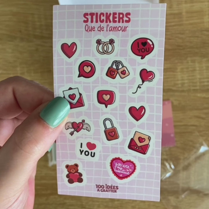 Lot de 3 Planches "Que de l'amour" – 45 Stickers