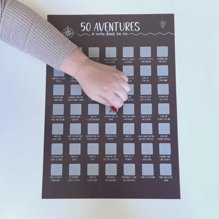 50 aventures à vivre dans sa vie - Affiche à gratter