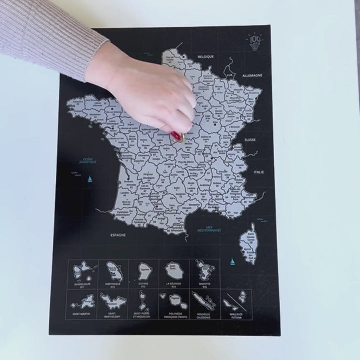 Carte de France - Affiche à gratter