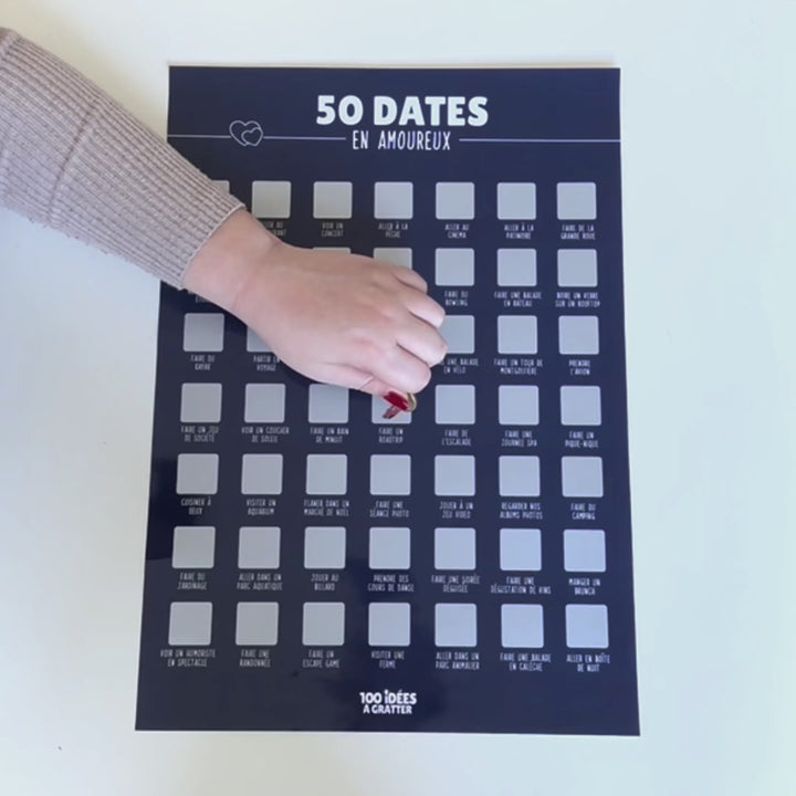 50 dates en amoureux - Affiche à gratter