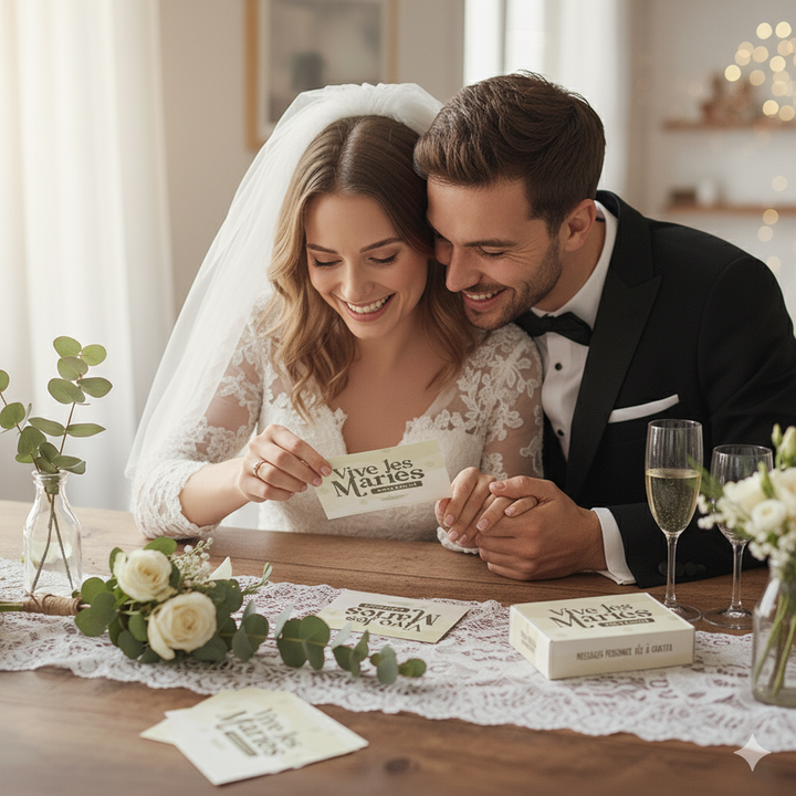 Vive les mariés - Kit de messages à gratter personnalisable