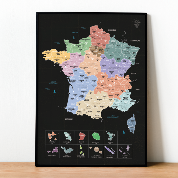 Carte de France - Affiche à gratter